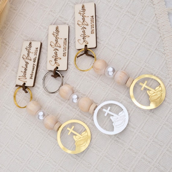 Baptism Keychains Custom Christian Angel Design Keychain Favors Set