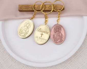 Personalized Baptism Favors for Boy, Baptism Guest Gift Custom Keychain, Christening Keepsake, Mi Bautizo, Rosary Favors