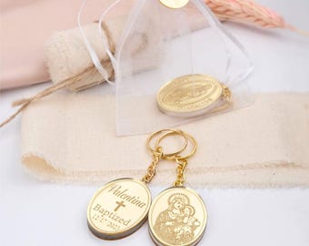 Personalized Baby Shower Favors - Custom Name Keychains for Guests - Elegant Baby Gender Reveal Keepsakes - 1st Birthday Party Gifts