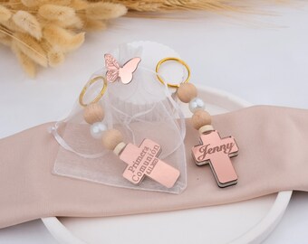 Personalized Cross Kecyhain Baptism Favors for Guests, Custom First Communion Favors, Bautizo Recuerdos, Catholic Christening Boy Gift