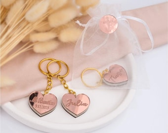 Personalized Baptism Favors, Girl Christening Keepsake, Acrylic Keychain Gift