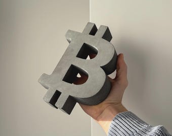 Beton Bitcoin Skulptur - Moderne Dekoration