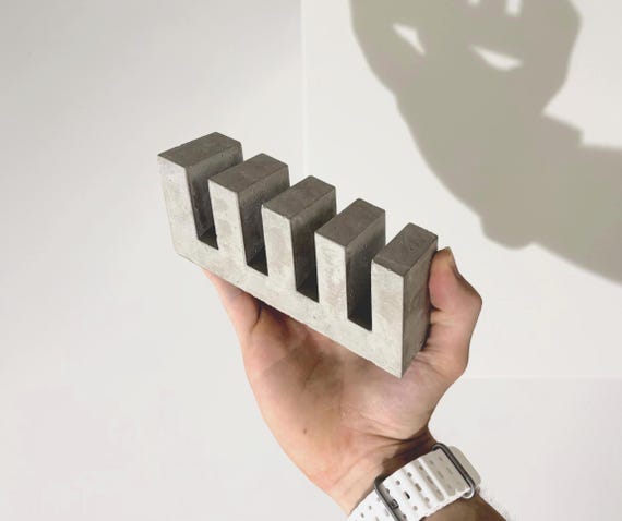 Briefhalter aus Beton - Minimalistischer Schreibtisch Organizer - Moderner Dokumentenhalter - Handgefertigt