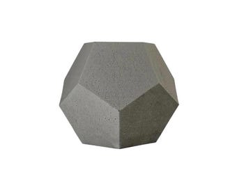 Beton Dodekaeder Skulptur – Moderne geometrische Deko für Haus & Büro - Beschwerer