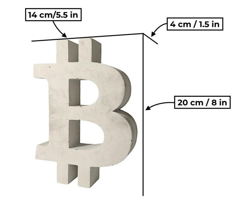 Beton Bitcoin Skulptur - Moderne Dekoration image 5