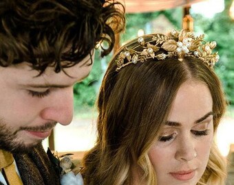 Bridal WEDDING crown - VERBENA - floral crown