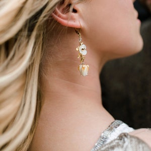 Boucles d'oreilles en fleur de mariée ROSETTA boucles d'oreilles lustre en or image 6