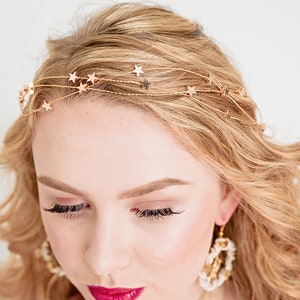 STELLA Mariage couronne complète bandeau de style grec Mariée couronne florale étoiles plaquées or MADE to ORDER image 6