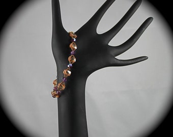 Golden cz and amethyst bracelet