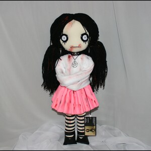 OOAK Hand Stitched Psycho Rag Doll Crazy Straight Jacket Creepy Gothic Folk Art by Jodi Cain Tattered Rags