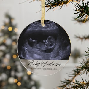 Personalized Baby Ultrasound Ornament, New Baby Ornament, Baby Announcement Christmas Ornament, Gift for New Parents, Pregnancy Announcement