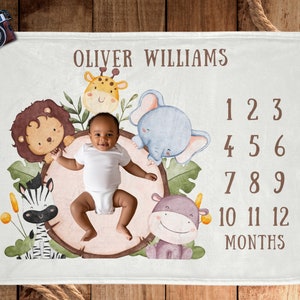 Custom Milestone Blanket Personalized Custom Blanket Milestone Blanket Baby Shower Gift Newborn Baby monthly milestone Name blanket