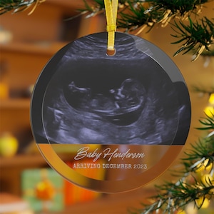 Personalized Baby Ultrasound Ornament, New Baby Ornament, Baby Announcement Christmas Ornament, Gift for New Parents, Pregnancy Announcement
