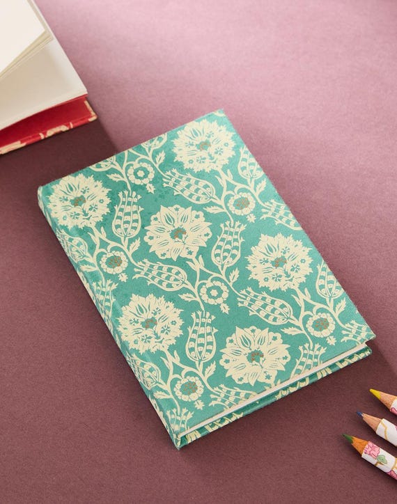 Handcrafted Teal Journal: Gold Foil Floral Notebook