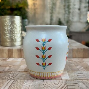 Hand Painted Matcha Cup, Ceramic Flower Pot, Handcrafted Decorative Matcha Cup, Cute Motif Morning Cup, Housewarming Gift