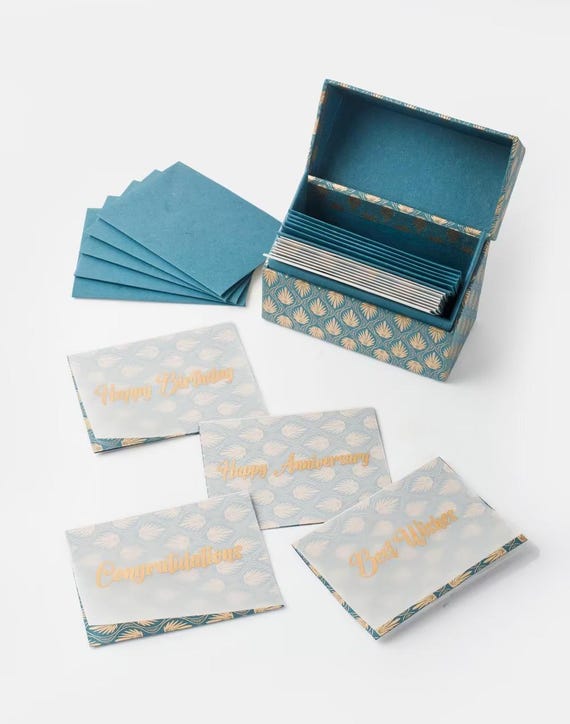 Handmade Floral Note Card Set: Botanical Stationery, Eco-Friendly (Set of 12