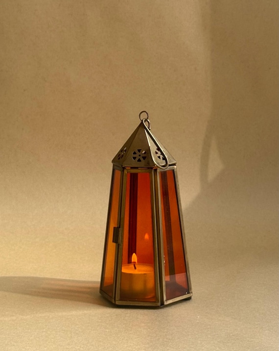 Amber Glass Lantern