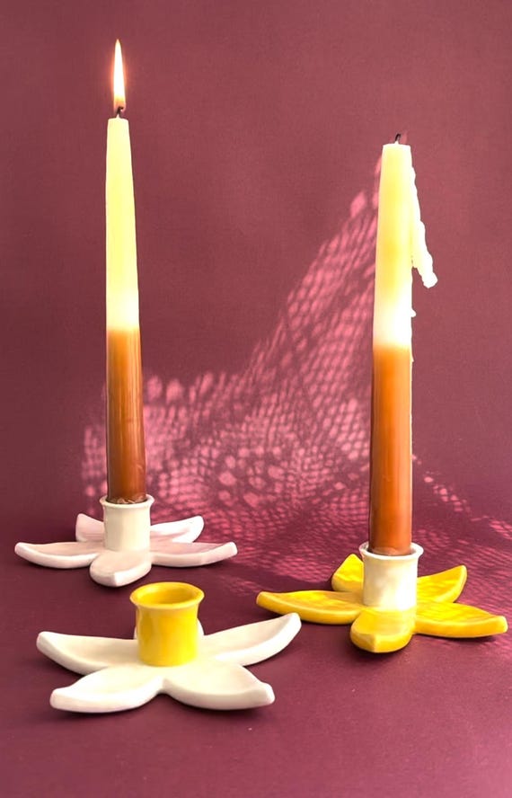 Whimsical Floral Candle Holder