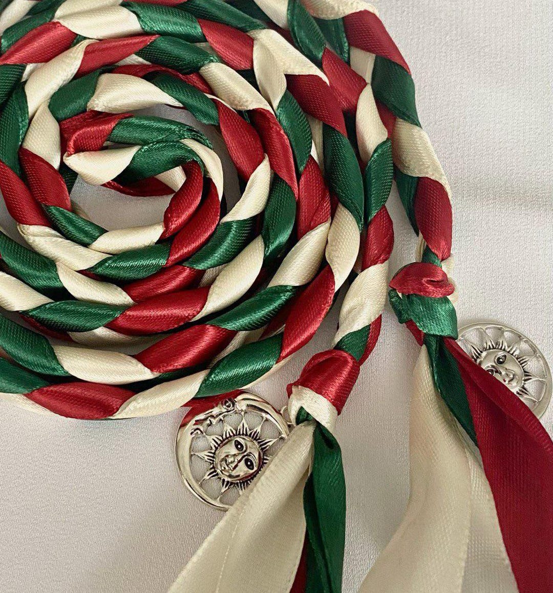 Scottish Rope Green Red Ivory Handfasting Cord, Celtic Wedding Ribbon, Irish Ceremony ...
