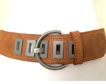 Vintage Avignon Leather Belt – 1980s/90s Designer Western  display picture 1