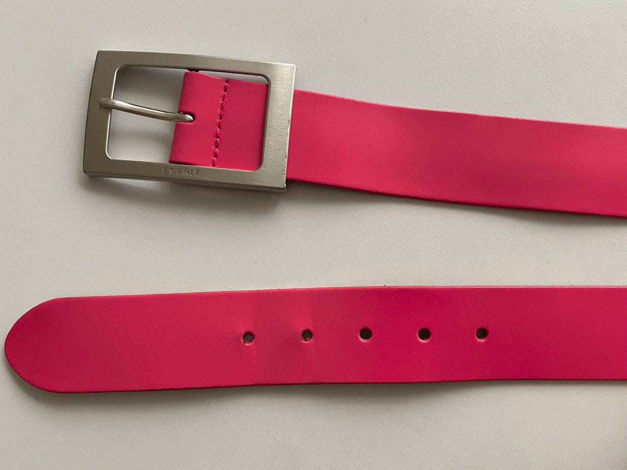 Vintage ESPRIT Leather Belt Raspberry Leather Belt, 30-33,5  display picture 2