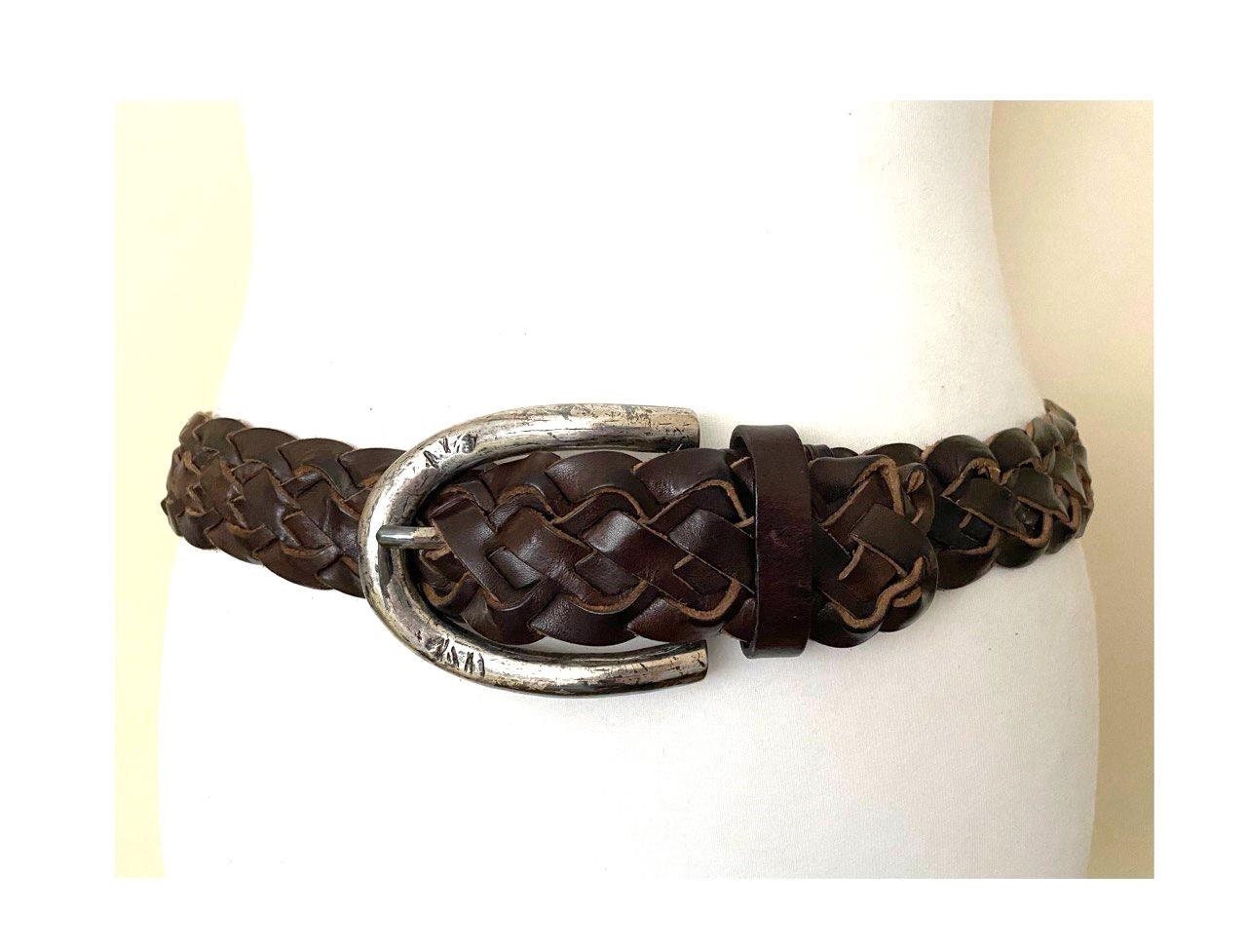 Vintage Post & Co Leather Belt Vintage POST & Co Italy Made Dark Brown Braided Leather Belt  main image 4