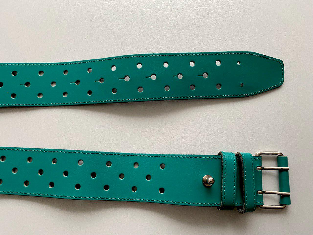 Vintage Wide Turquoise-green Perforated Belt - Etsy