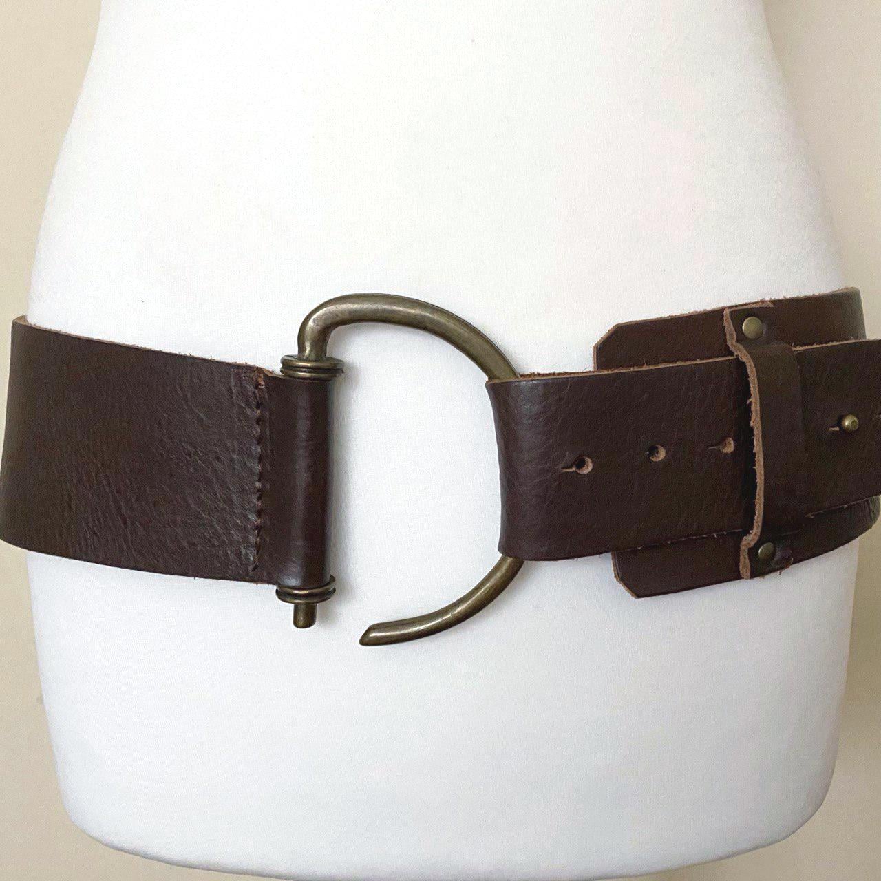 Xworks Vintage Asymmetrical Brown High Low Waist Leather Belt Boho