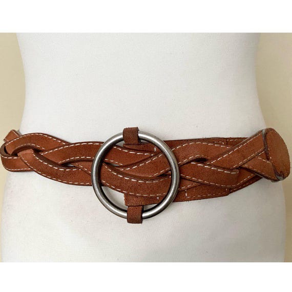 Womens Vintage Brown Leather Belt size M/L Women main image 4