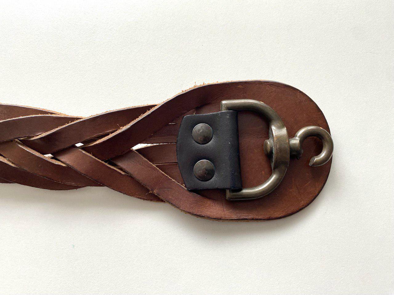 AllSaints Brown Leather Belt with Matte Silver Hardware Reed Leather Belt Bitter Brown | ALLSAINTS main image 3