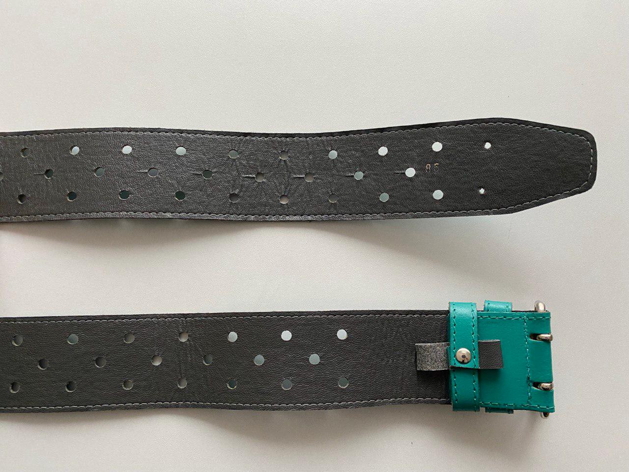 Vintage Wide Turquoise-green Perforated Belt - Etsy display picture 1