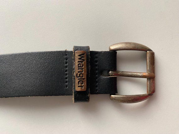 Vintage 80s 90s WRANGLER Leather Belt Western Jeans Leather Belt