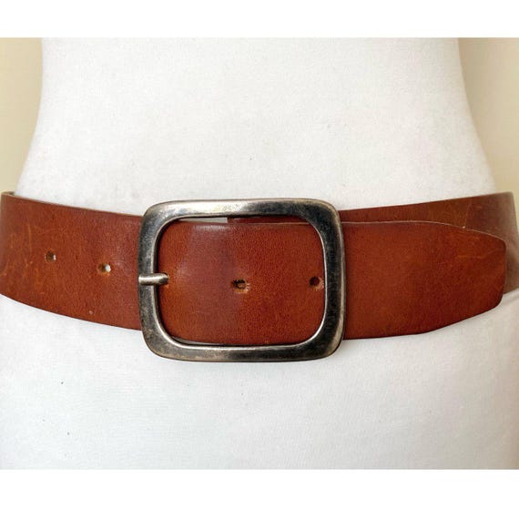 New York Studio: Vintage leather belt with amazing oversized western buckle 8 s-l400.jpg main image 2