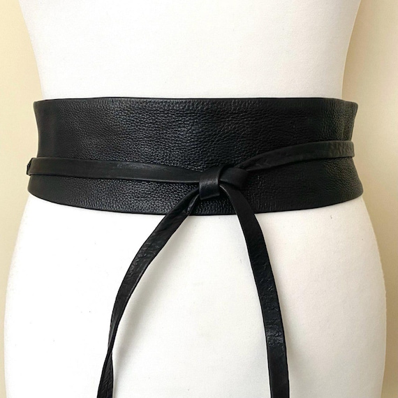 VINTAGE LEATHER BELT BLACK S/M Next Mens Vintage Leather Belt Black Size M (32 main image 3