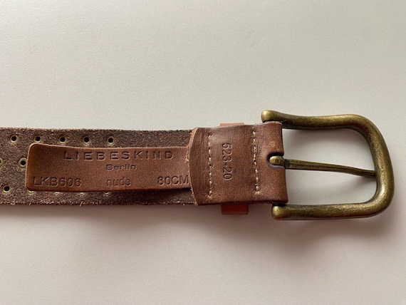 Vintage Liebeskind Berlin Leather Belt Studded Brown Leather  display picture 2