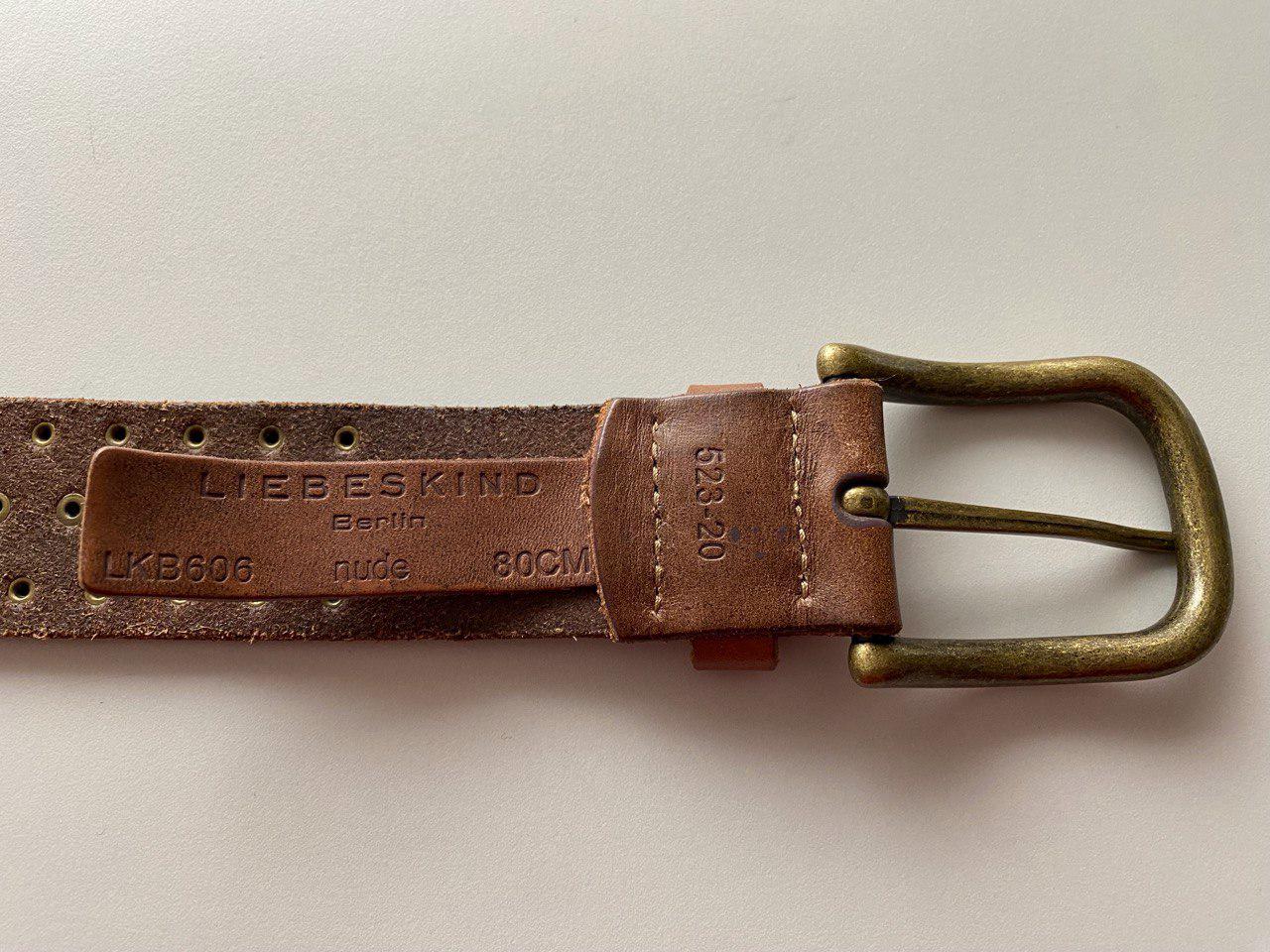 Vintage Liebeskind Berlin Leather Belt Studded Brown Leather  display picture 3