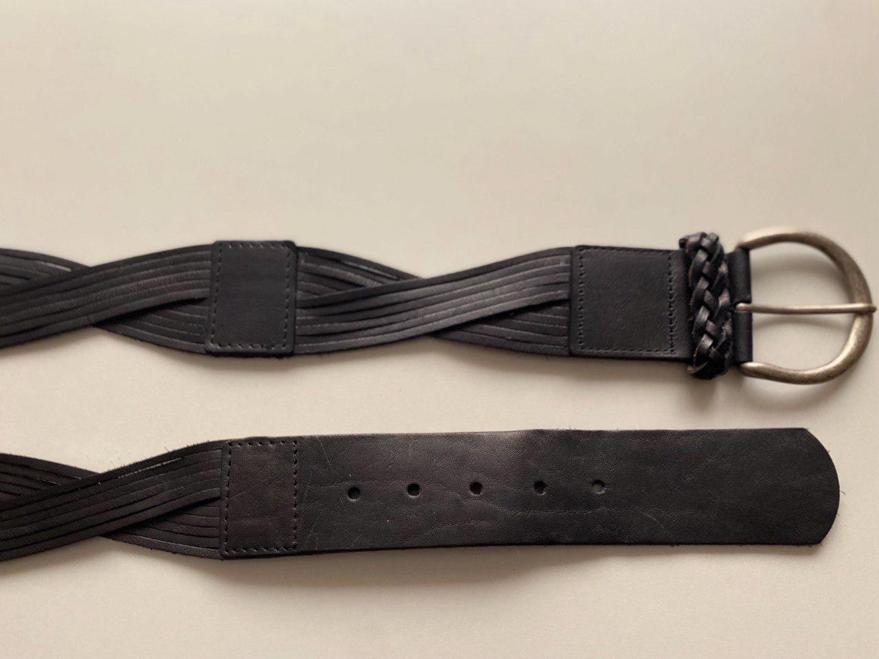 Vintage chunky leather belt 2in wide size medium 33 in max made in Italy A1 Vintage Italy Made Pebbled Leather Belt REPLAY Mens Vintage  main image 3