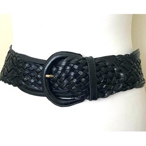Vintage black braided leather belt Braided Belt – Black Leather | Men main image 3