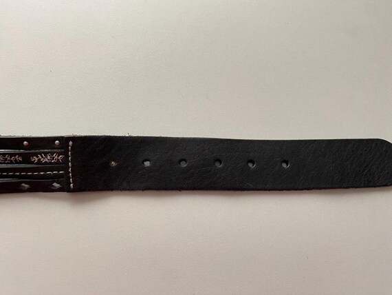 Vintage SADDLER Multi Strap Black Leather Belt Studded  display picture 1