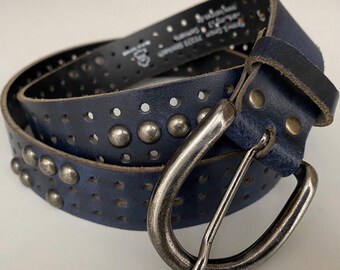 Vintage Espirit  Metal Studdes Belt Vintage ESPRIT Leather Belt Solid Metal Buckle Waist Very  main image 3