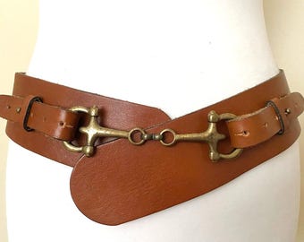 Vintage 90s Dundee Leather Western Equestrian Riding Belt  display picture 1
