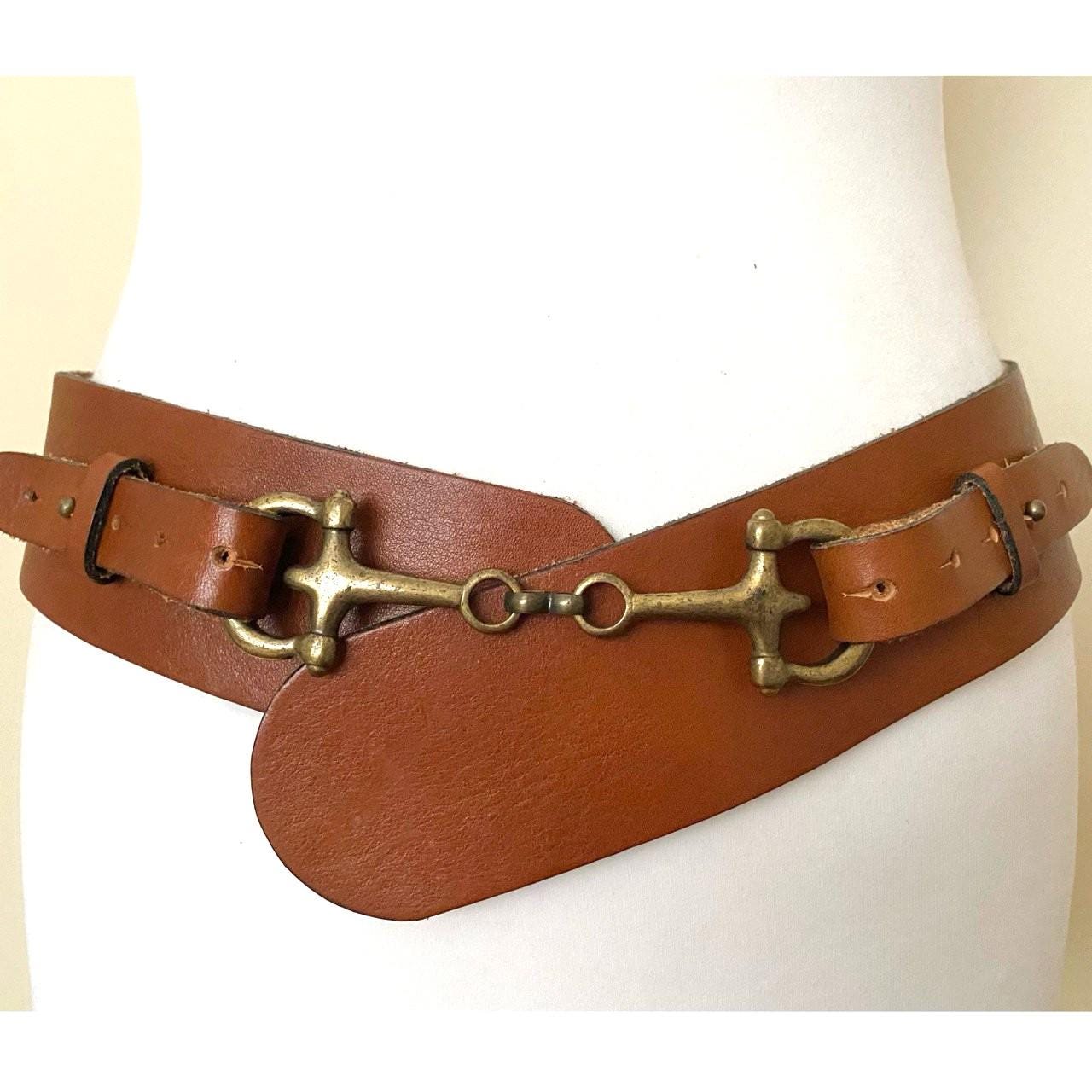 Ralph Lauren Leather Double Buckle Belt Woven Laced Brown Equestrian Vintage Ralph Lauren Western Belt Buckle - Etsy main image 2