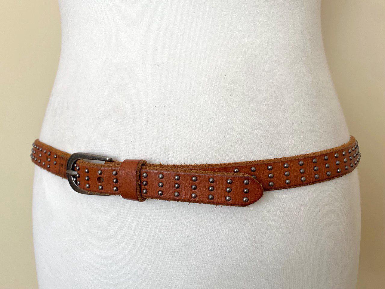 Western‎ Studded Belt San Juan Creek Brown Leather Silver Stamped  35\