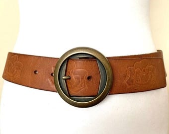 Vintage 1990s the J. Peterman Company Brown Leather Wide  display picture 1