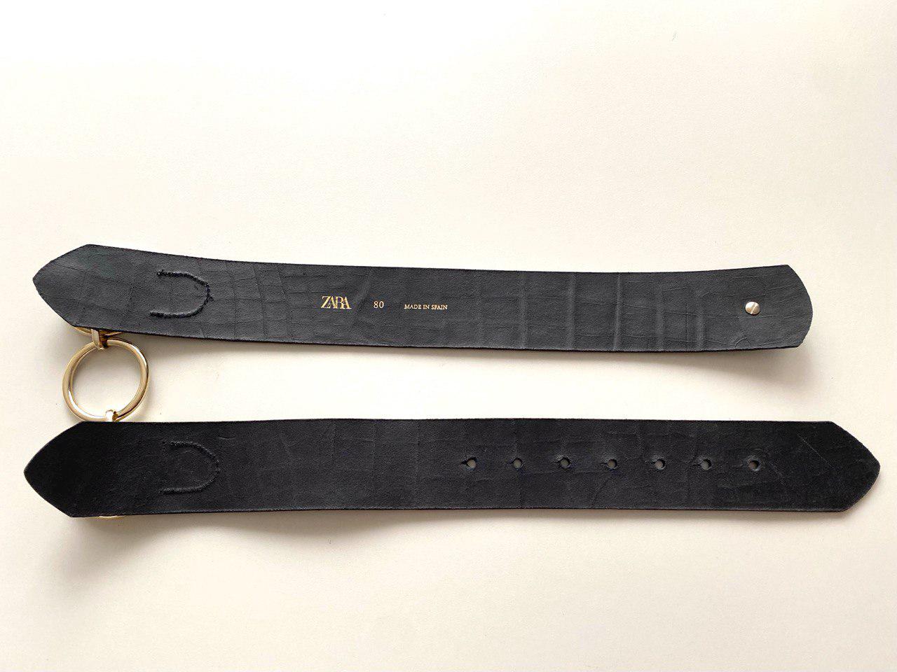 Vintage Spain Made Wide Non Leather Belt Black Embossed ZARA  display picture 2