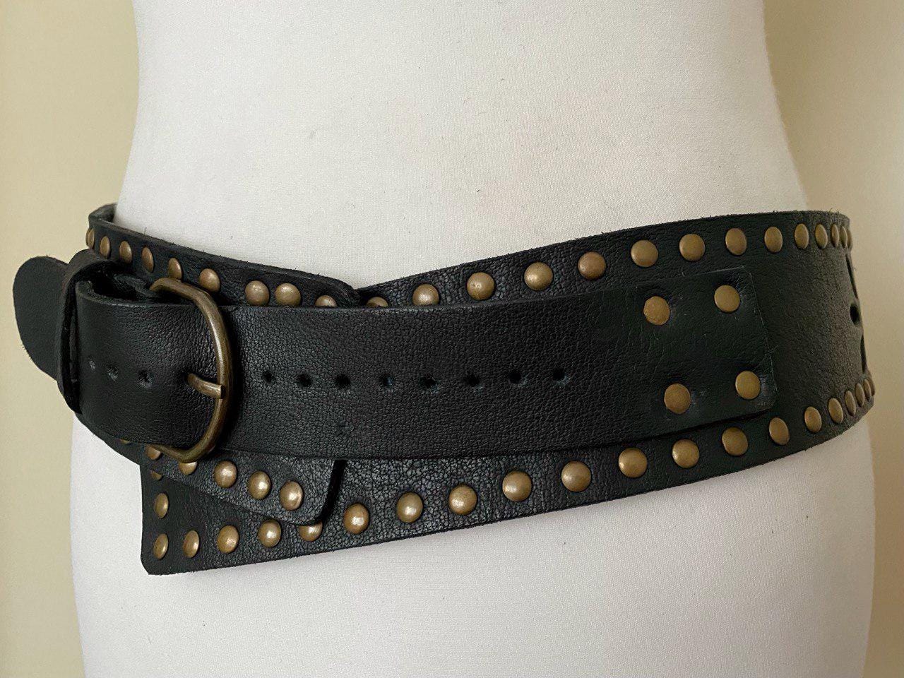 Vintage Black Embellished Studded Belt  Size 43 Vintage Studded Belt - Black | mnml main image 3