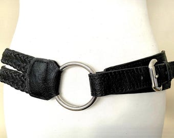 Vintage boho grunge Braided western genuine leather belt‎ size 42 Vintage Boho Grunge Braided Leather Belt Size 42 - Etsy main image 4