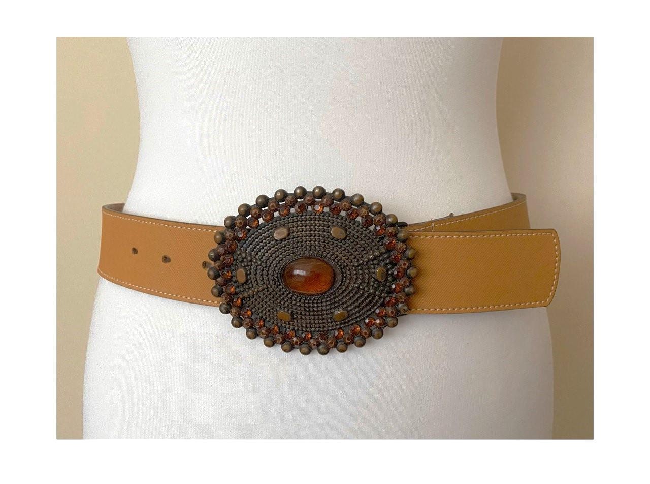 ROBERTO BELLIDO BROWN women leather Belt sz 75 M Roberto Bellido - Etsy main image 2