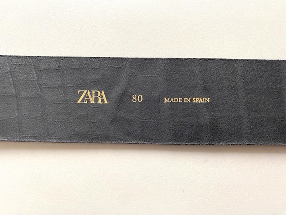 Vintage Spain Made Wide Non Leather Belt Black Embossed ZARA  display picture 1