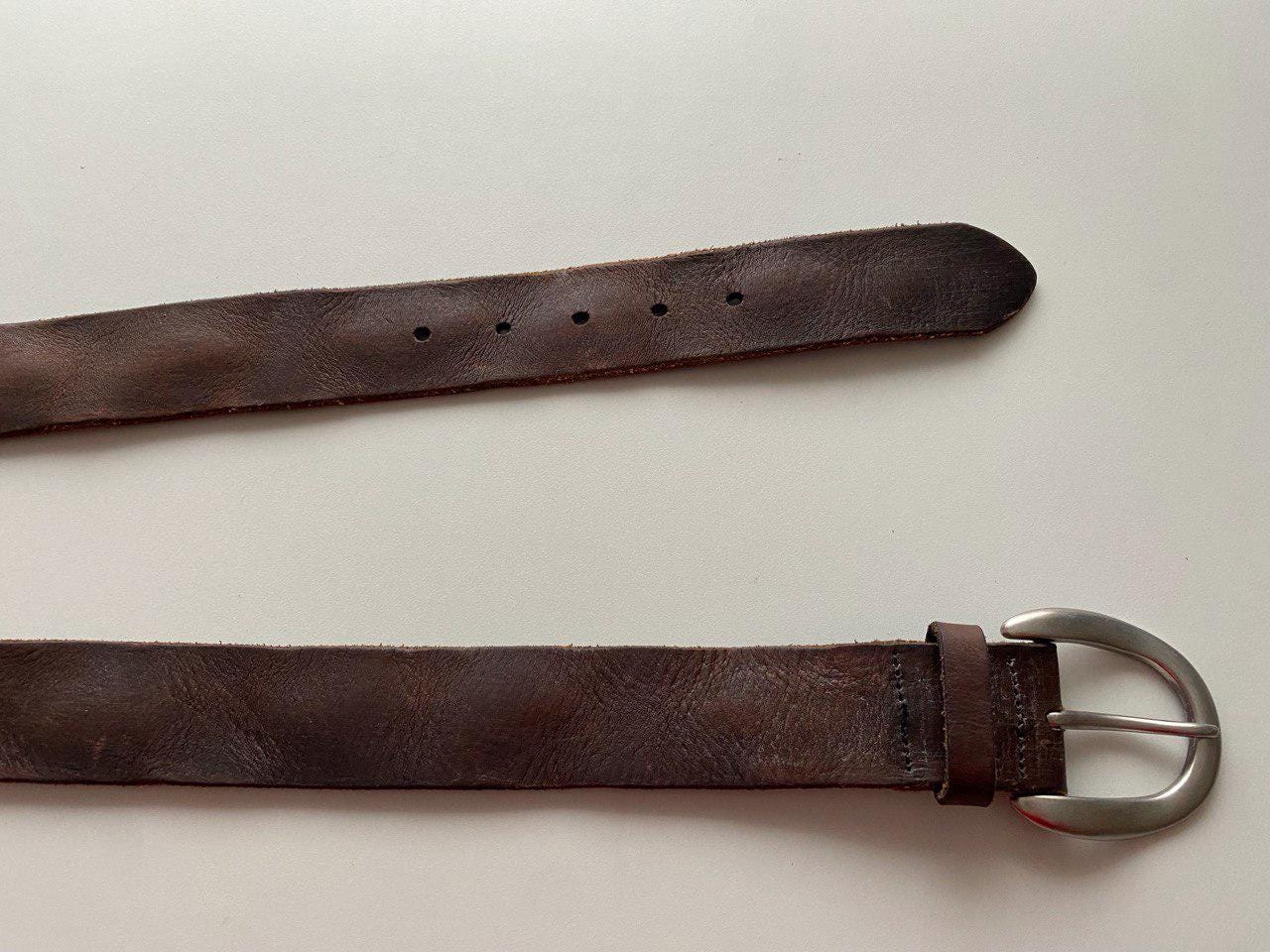 Vintage LIEBESKIND Berlin Brown Leather Belt Solid Buckle  display picture 1